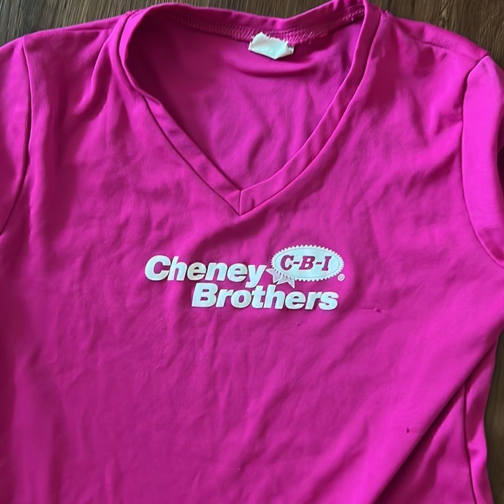 Cheney Brothers Pink Shirt Long Sleeve Dry Fit Shirt - Logo - Size XS